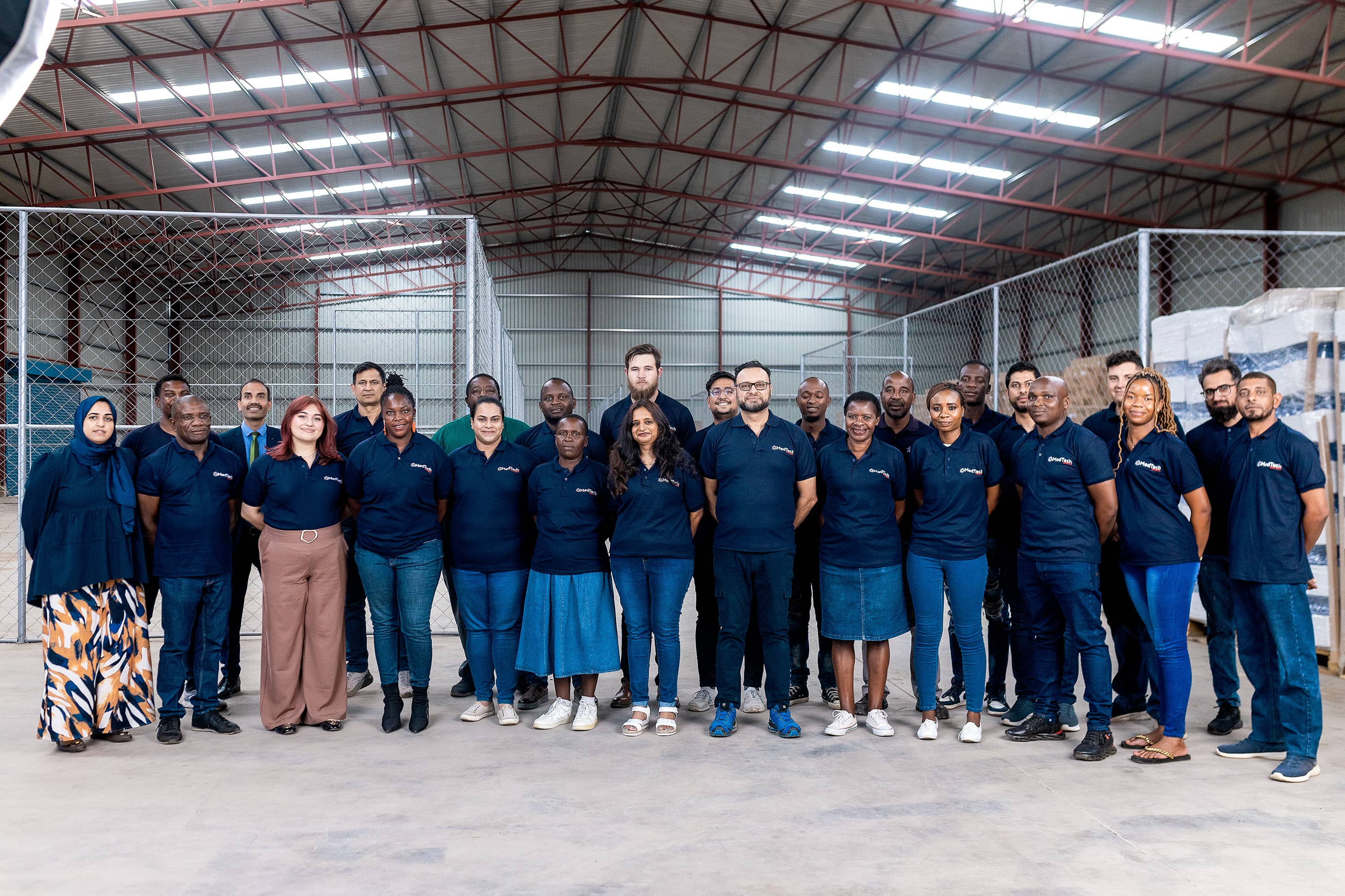 The MedTech Group team at the warehouse in Ruwa